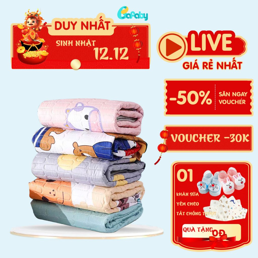 Miếng Lót Chống Thấm Cho Bé Cao Cấp Lớp Chần Bông An Toàn Không Kích Ứng Da BAFABY 231