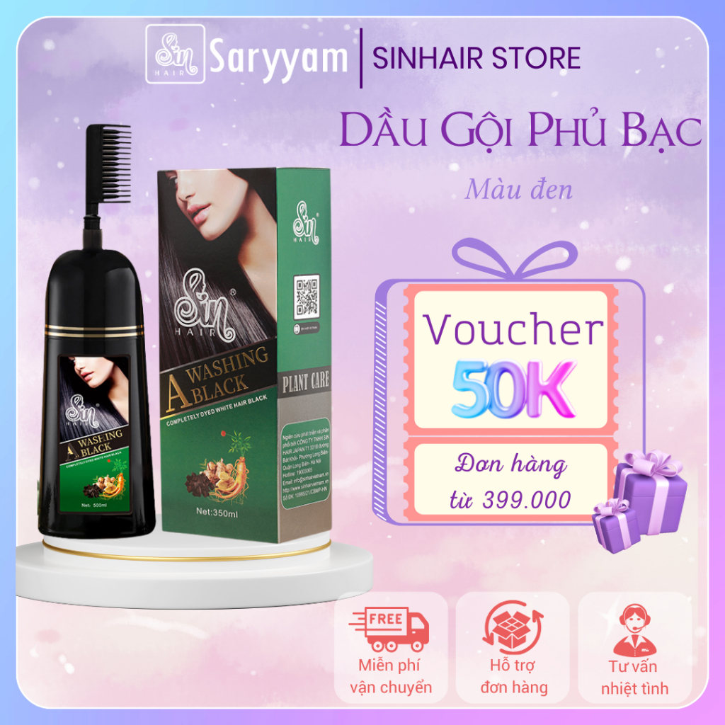 Sin Hair - Dầu Gội Phủ Bạc Sin Hair - Phủ Bạc Nhân Sâm Phủ Đen Phủ Nâu Tóc Tự Nhiên Số 1 Nhật Bản 9