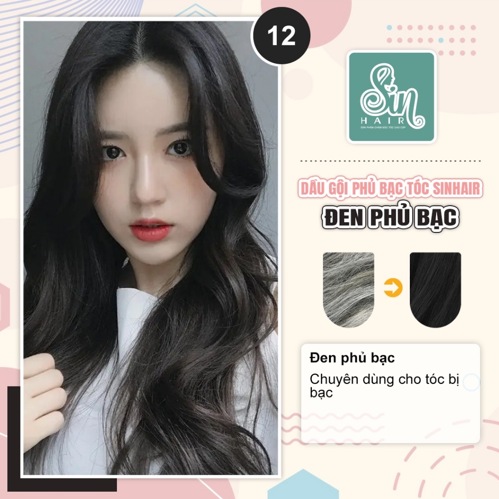 Sin Hair - Dầu Gội Phủ Bạc Sin Hair - Phủ Bạc Nhân Sâm Phủ Đen Phủ Nâu Tóc Tự Nhiên Số 1 Nhật Bản 9