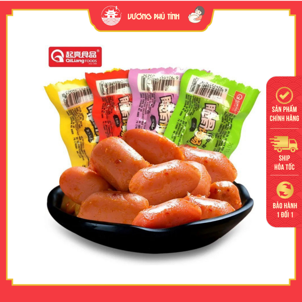 Xúc xích bi sụn non hun khói ăn liền hãng Áo Cẩm Kỳ - ăn vặt nội địa Trung | Vương Phủ Tỉnh