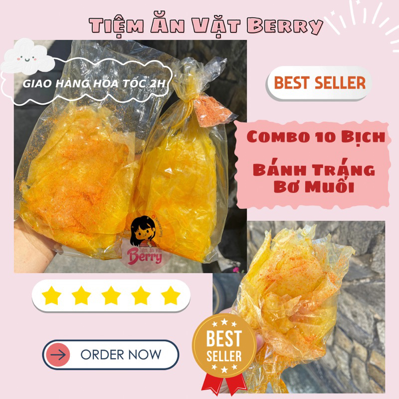 Combo 10 Bịch Bánh Tráng Bơ Muối
