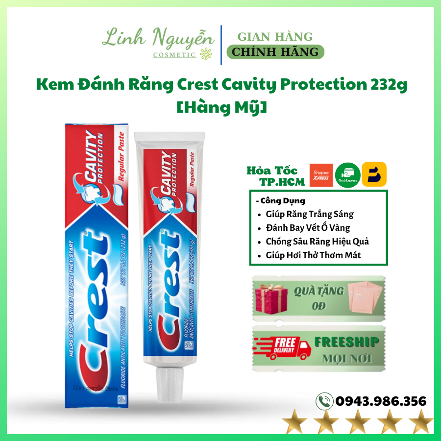 Kem Đánh Răng Crest Cavity Protection 232g [Hàng Mỹ]