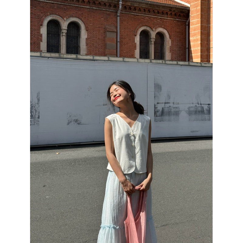 ÁO GHILE LINEN TRẮNG - HAILEY TOP