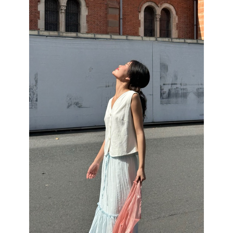 ÁO GHILE LINEN TRẮNG - HAILEY TOP