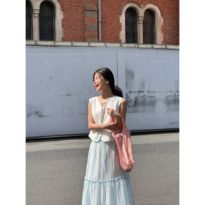 ÁO GHILE LINEN TRẮNG - HAILEY TOP