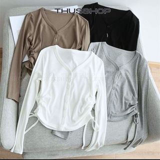 Áo cadigan dài tay bigsize kiểu rút dây 2 bên có khuy cài thus516