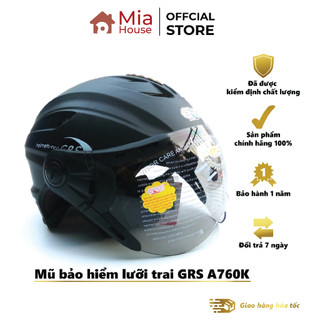 Mũ Bảo Hiểm nửa đầu GRS A760k chính hãng, đủ màu, phù hợp cho nam