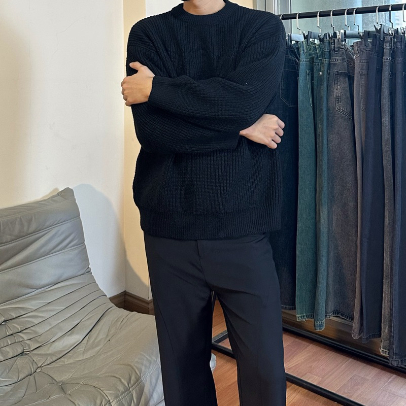 Áo len nam basic dáng rộng oversize knit sweater phong cách basic, grunge, cozy