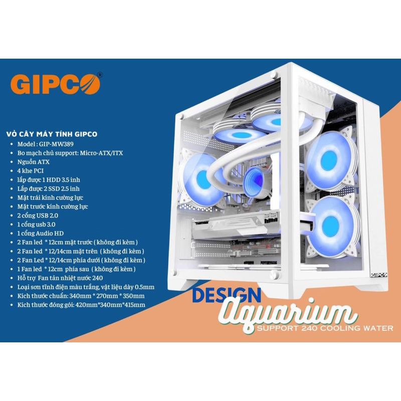 Vỏ case GIPCO MB369/MW389 m-ATX