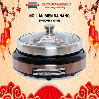 Lẩu điện đa chức năng nấu nướng sunhouse shd4526 dung tích 4l công suất 1300w