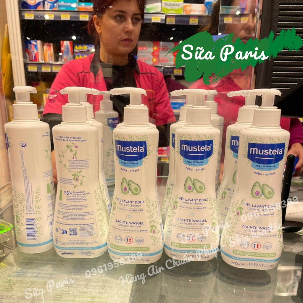 Sữa tắm Mustela, tắm gội 2in1 dùng cho bé từ sơ sinh, dịu nhẹ, an toàn cho da bé_Sữa Paris Aderma