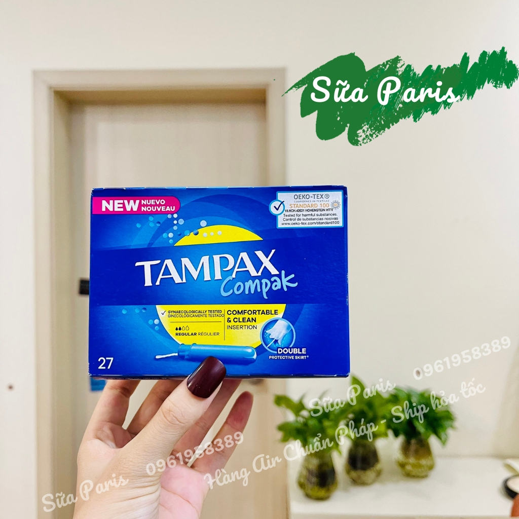 Băng vệ sinh Tampon Tampax compark nội địa pháp, dạng ông không mùi, tiện dụng, sạch sẽ và an toàn_Sữa Paris Aderma