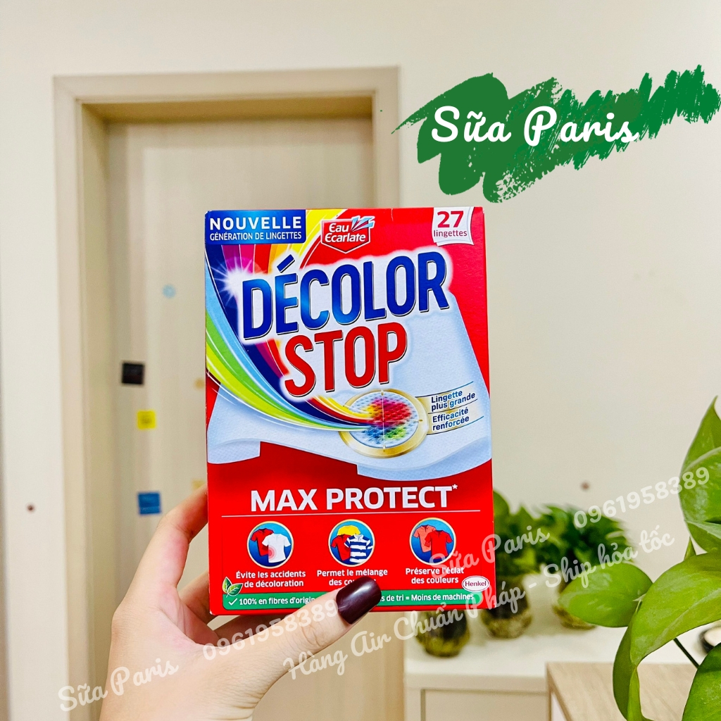 Giấy giặt chống phai màu và làm sạch quần ao Decolor stop_Sữa Paris Aderma