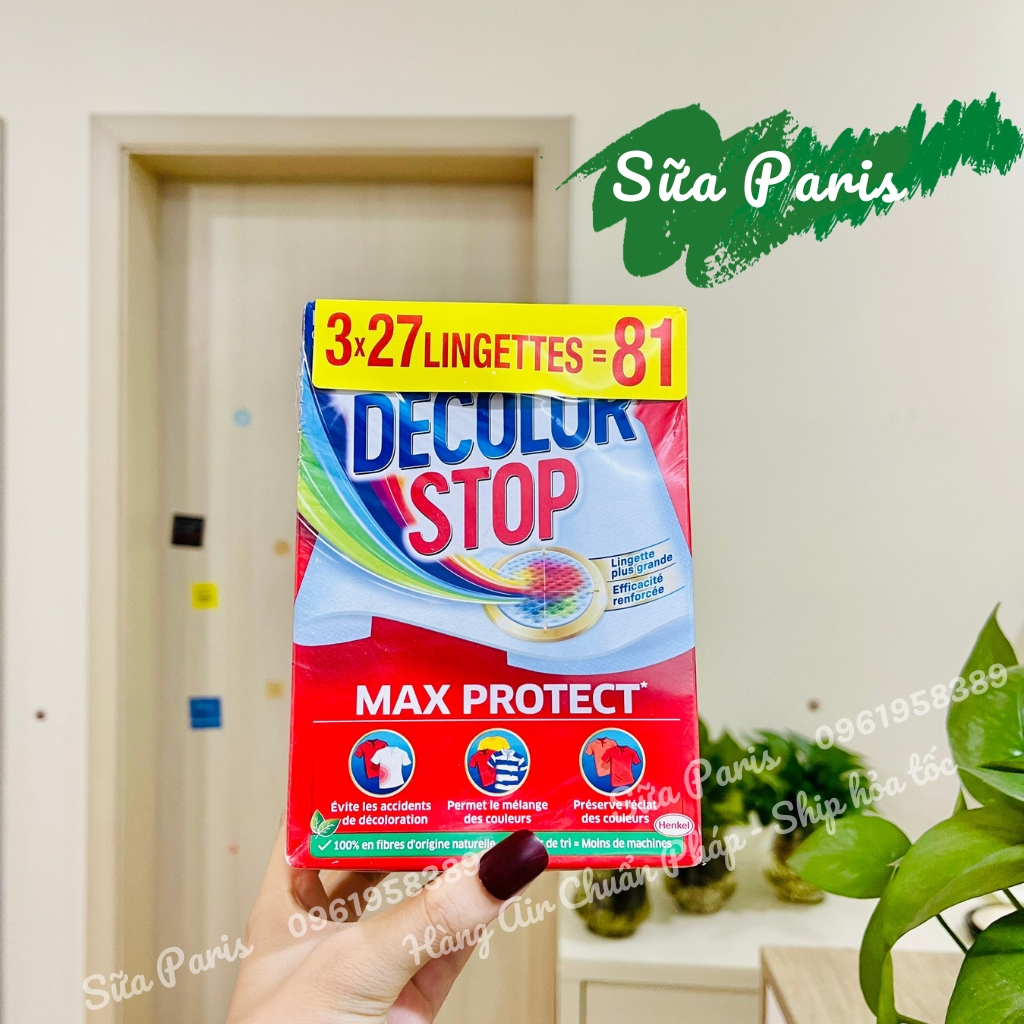 Giấy giặt chống phai màu và làm sạch quần ao Decolor stop_Sữa Paris Aderma