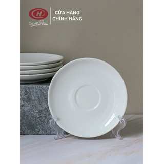 Đĩa sứ lót bát cơm trắng trơn - sứ minh châu-15cm-cao cấp