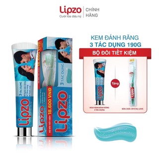 , mua 1 kem đánh răng 3 tác dụng tặng 1 bàn chải Lipzo Crystal Love For Girl