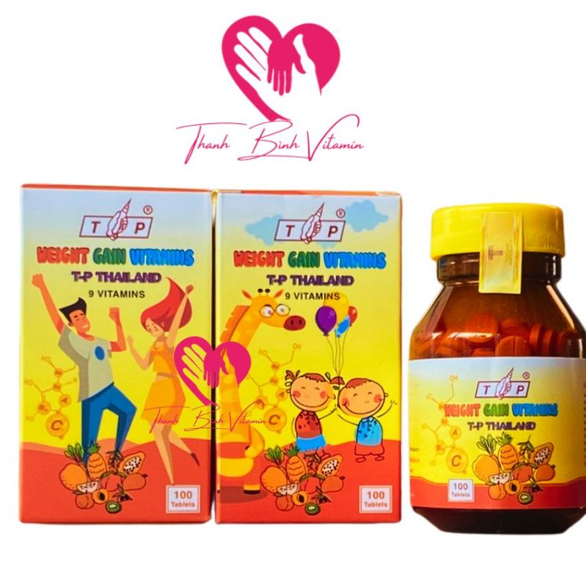 Vitamin TP tăng cân Thái Lan 100v, Cải thiện cân nặng, hỗ trợ ăn ngủ ngon, tăng cân hiệu quả