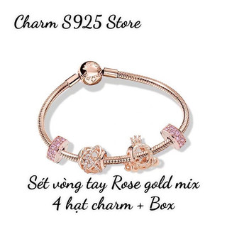 BỘ VÒNG TAY PAN ALE MỀM PAN ALE ROSE GOLD S925 HÀNG CAO CẤP