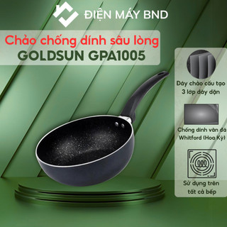 Chảo chống dính sâu lòng đáy từ Goldsun GPA1005-20IH - Chảo xào phủ vân đá bảo hành 12 tháng dienmaybnd