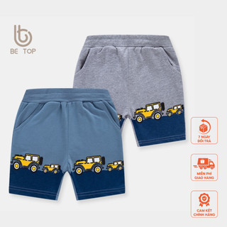 Quần Short bé trai cotton ô tô vàng BE TOP thời trang trẻ em từ 2-7 tuổi