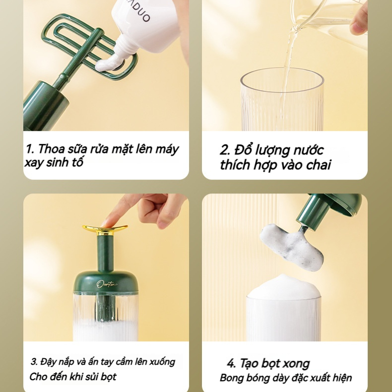 🤷‍♀️Cốc tạo bọt ép nhẹ sang trọng, sữa rửa mặt, sữa tắm tạo bọt đặc biệt