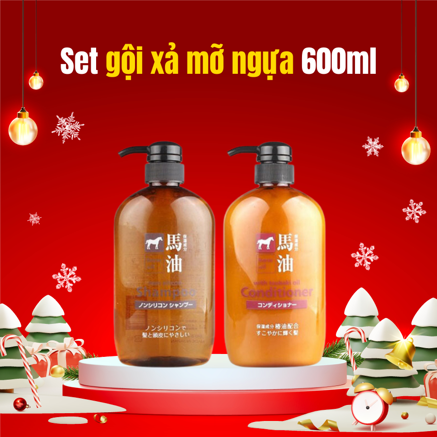 Dầu gội và dầu xả mỡ ngựa Tsubaki Nhật Bản 600ml