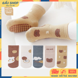 Tất vớ chống trượt  Bobo Monster cho bé trai bé gái tập đi từ 0 - 3 tuổi co giãn tốt thoáng khí đế Silicon | Gấu Shop