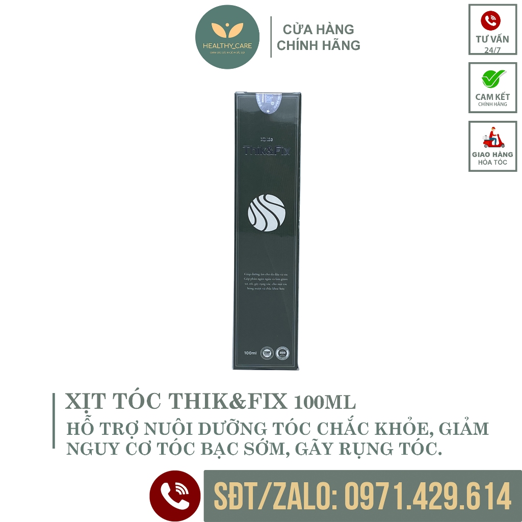 Xịt dưỡng tóc thảo dược Thik&Fix 100ml - Dưỡng tóc chuyên sâu, giảm gãy rụng, kích thích mọc tóc