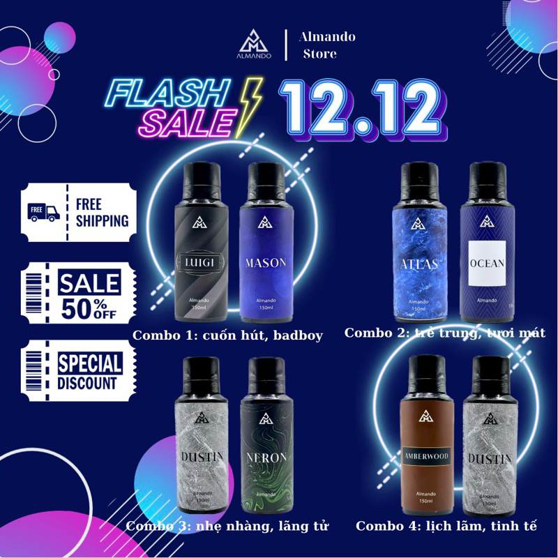 COMBO 2 lọ xịt thơm khử mùi toàn thân ALMANDO