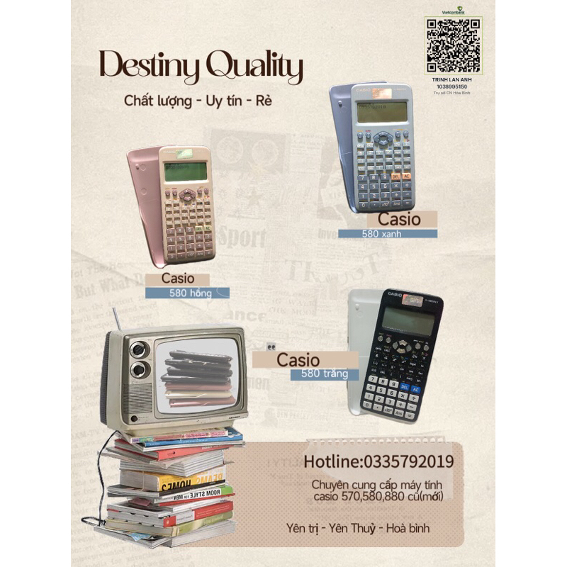Máy tính casio 580 cũ chính hãng ,bao kiểm bao check đổi trả