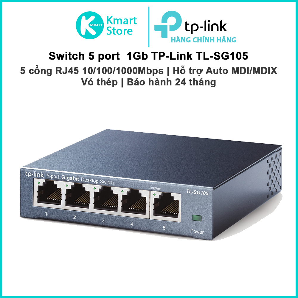 Bộ chia mạng TP-Link 5 cổng 10/100/1000Mbps TL-SG105 | 5 Port RJ45 1Gb - Hàng chính hãng