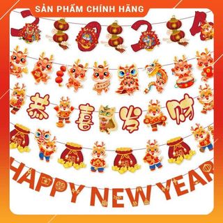 Cờ treo tết trang trí 2024 rồng con siêu đẹp
