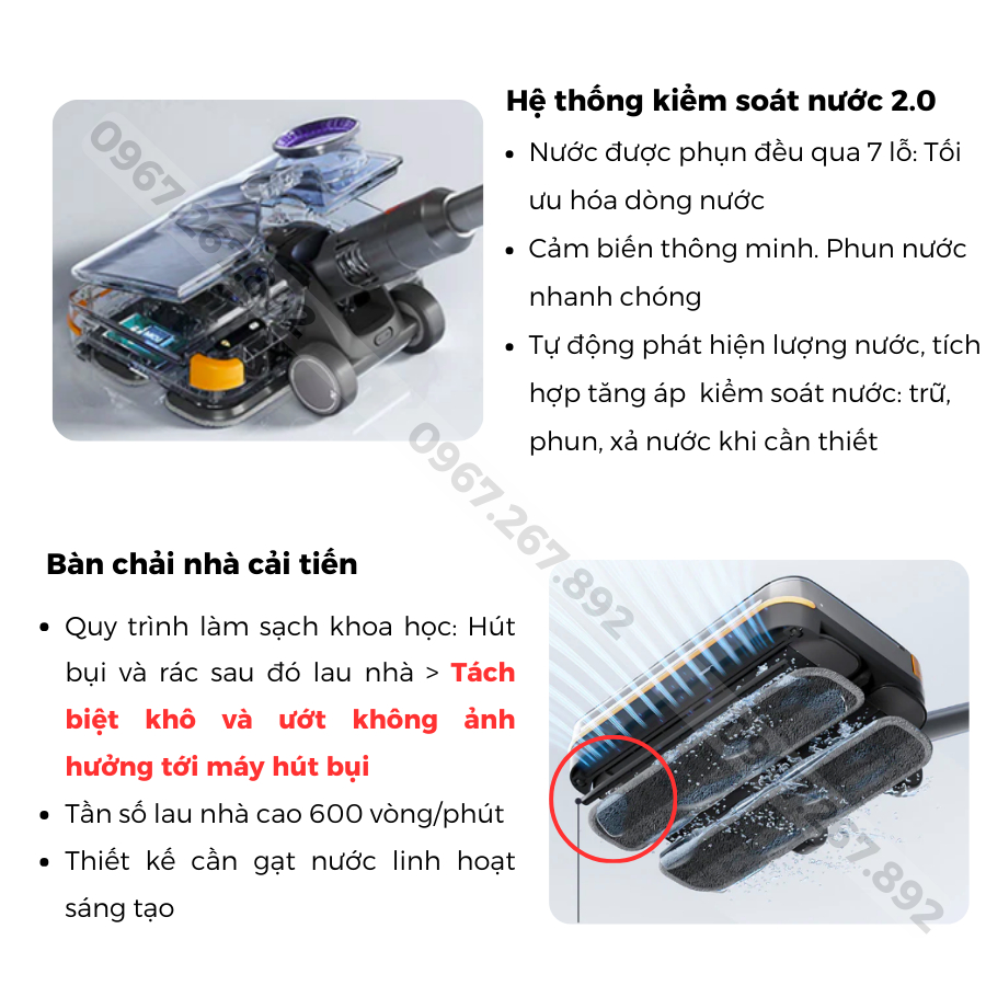 Đầu lau nhà tự động satuo cho máy hút bụi Dyson