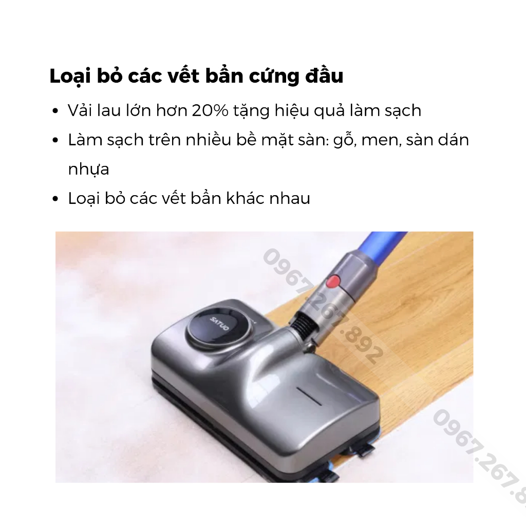 Đầu lau nhà tự động satuo cho máy hút bụi Dyson