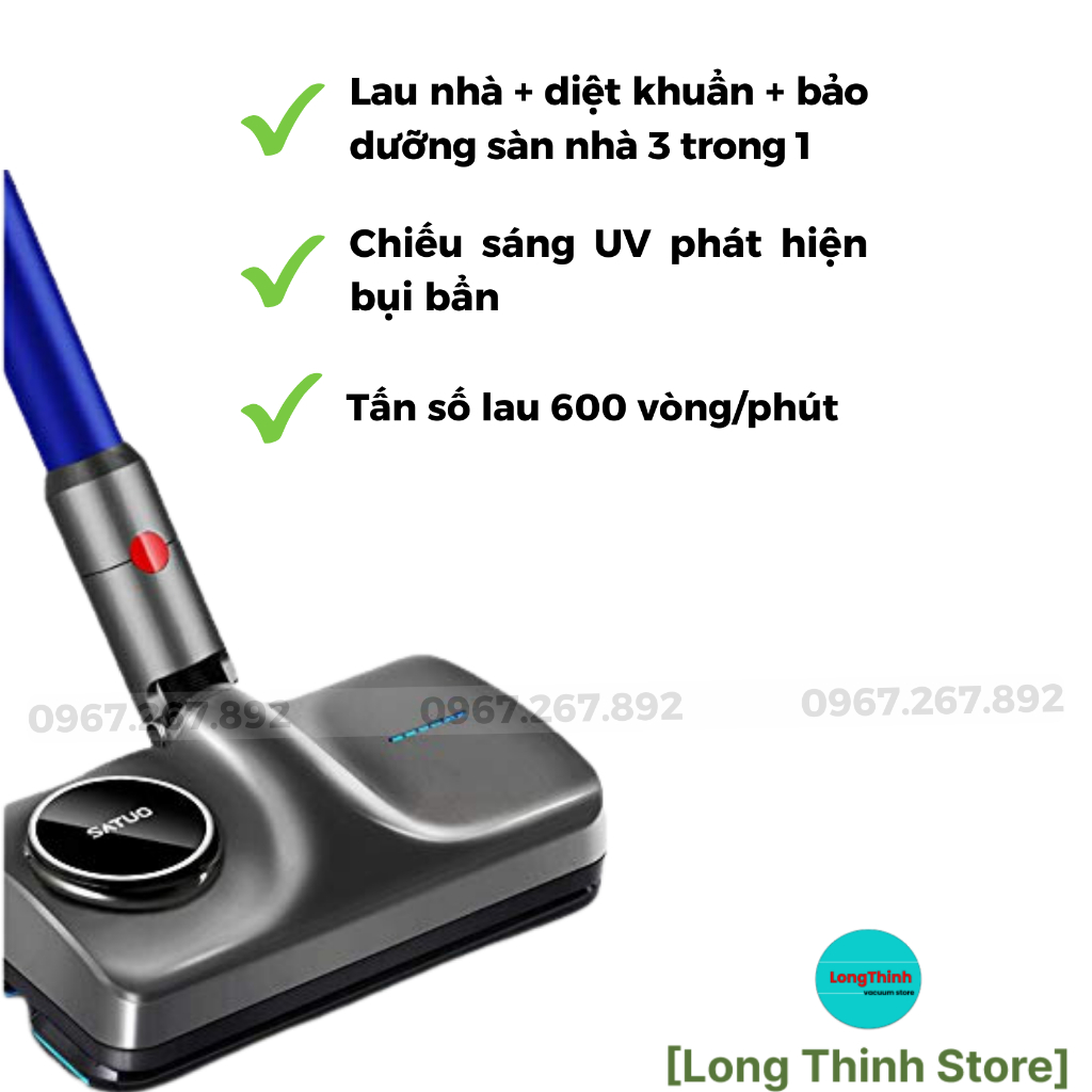 Đầu lau nhà tự động satuo cho máy hút bụi Dyson
