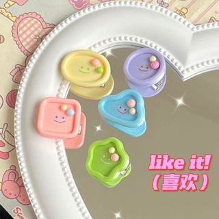 🌼 Set 5 Kẹp Tóc Hình Cúc Mini Mặt Cười Pastel – Phụ Kiện Tóc Bé Gái Dễ Thương