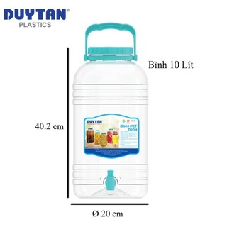 Bình Pet Trong Suốt Có Vòi Ngâm Rượu, Chứa Nước 10L