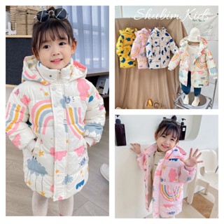 [Shubimkids] -AK02- Áo phao dáng dài phong cách dễ thương, áo khoác mùa đông cho bé trai bé gái