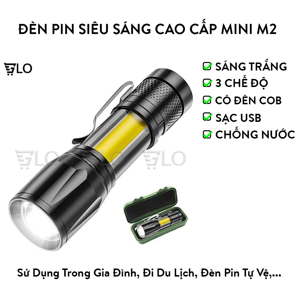 Đèn Pin Cầm Tay Cao Cấp Mini Siêu Sáng Cầm Tay