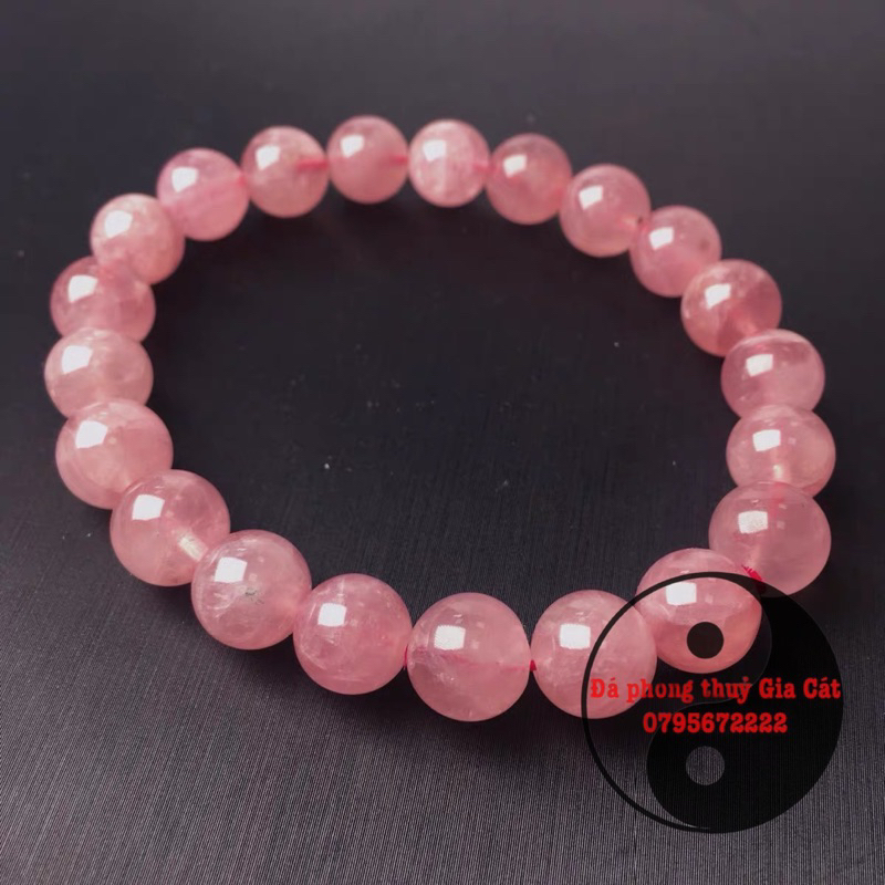 Vòng tay đá thach anh hồng sao đẹp 5a có kiểm định hàng chuẩn