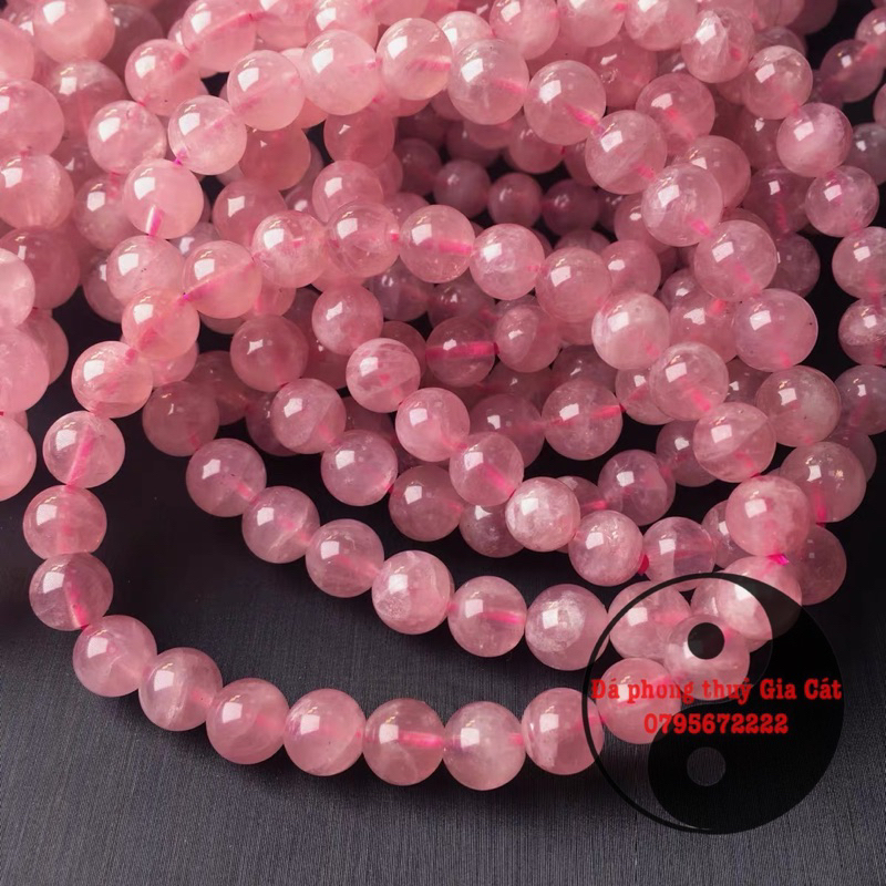 Vòng tay đá thach anh hồng sao đẹp 5a có kiểm định hàng chuẩn