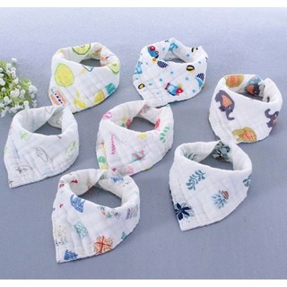 Yếm xô tam giác sợi tre 6 lớp họa tiết xinh xắn mềm mịn cho bé