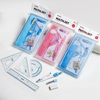Bộ compa eke 7 món 8025 / Compa bộ eke chì kim 80255