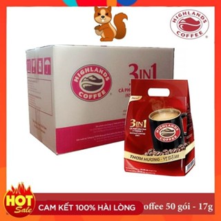   HỎA TỐC  NGUYÊN THÙNG 10 TÚI  Cà phê Highlands Coffee sữa đá 3in1 thùng 1túi 1túi 50 gói date mới  