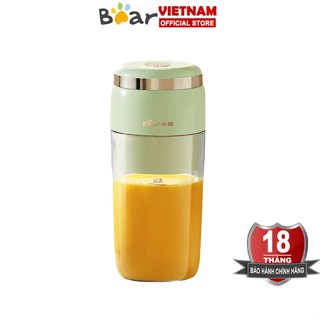 Máy xay sinh tố cầm tay 300ml Bear dao xay 6 lưỡi, máy xay sinh tố mini sạc điện – Hàng chính hãng