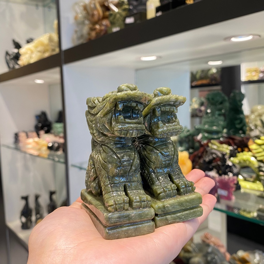 Kỳ lân lam ngọc ngồi (nhỏ), Tượng đá phong thủy GM189