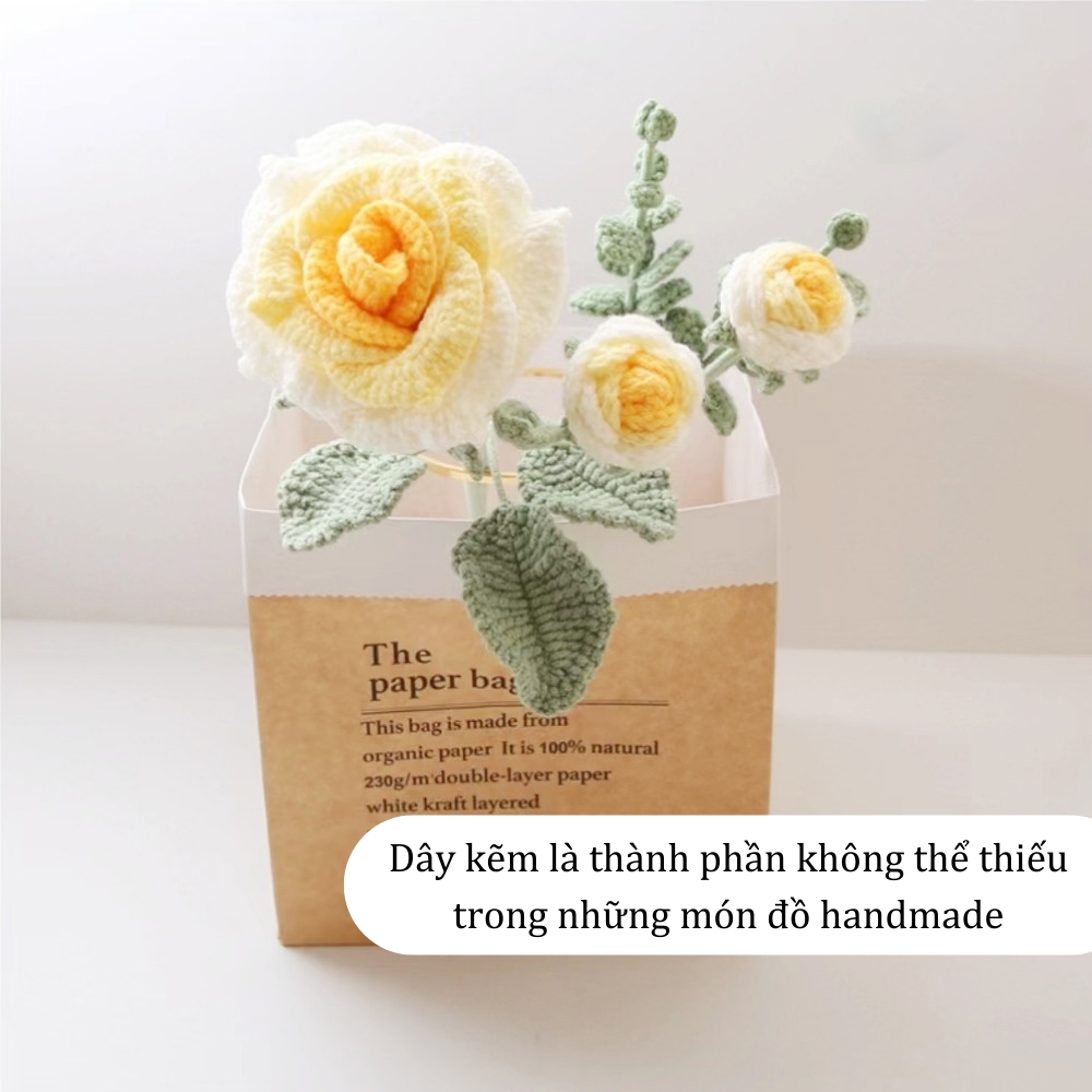 Set 50 Cành kẽm làm hoa handmade dài 30cm Hapi Toys - Kẽm Cành 2mm lõi thép bọc nhựa cắm hoa sáp,hoa giấy