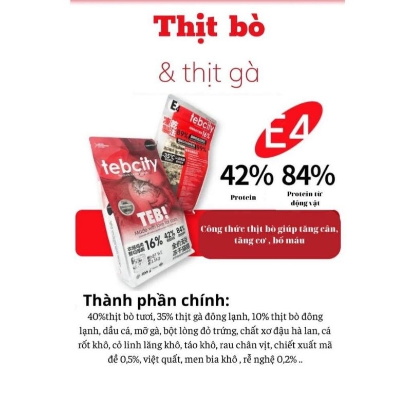 Thức ăn mèo Teb City bao 9kg cho mèo mọi lứa tuổi