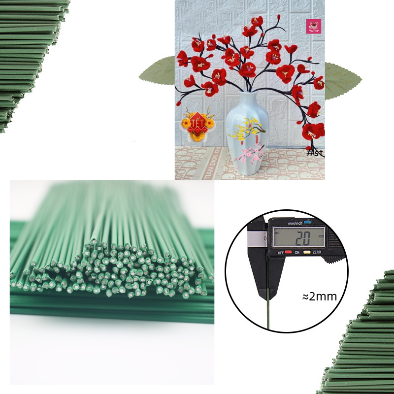 Set 50 Cành kẽm làm hoa handmade dài 30cm Hapi Toys - Kẽm Cành 2mm lõi thép bọc nhựa cắm hoa sáp,hoa giấy