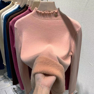 áo len nữ lót lông hàng qc cổ dúm cách điệu siêu đẹp lông mềm mịn lắm nha ảnh thật ở thứ 2